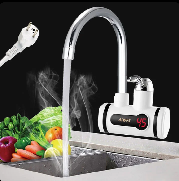 Instant Electric Hot Water Tap for Basin – ৫ সেকেন্ডে গরম পানি (Sink Mounted) – 3000W Fast Heating